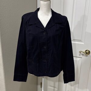 Rafaella Navy Blue Stretch Twill Blazer Jacket Size 16